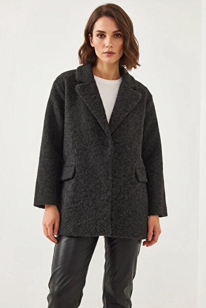 Generic Brand Women's Casual Cashmere Black Coat