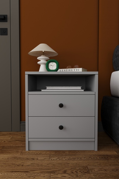 asratrend Modern 2 Çekmeceli Komodin Şifonyer %100 MDF Çok Amaçlı Organizer K...