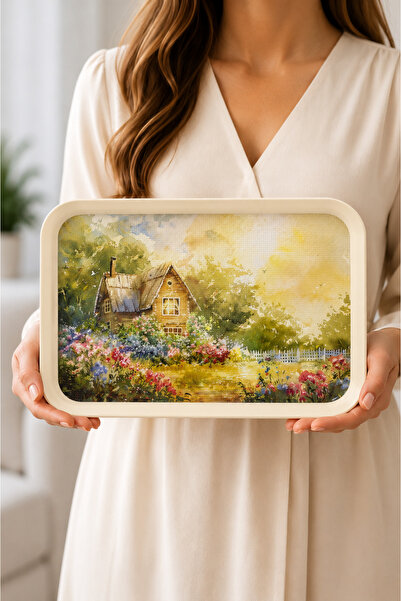 Zucci Home Golden Cottage 20X30 cm Decorative Serving Tray – Vintage Presenta...
