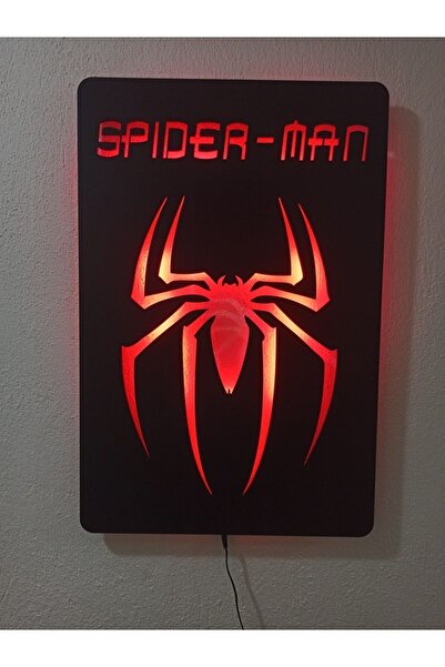 Genel Markalar Spiderman Açma Kapama Düğmeli Led Işıklı Duvar Tablosu