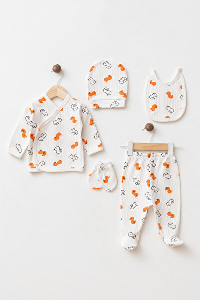 yukobaby bebeğiniz için en doğalı Baby Little Ducks 100% Cotton 5-Piece Newbo...