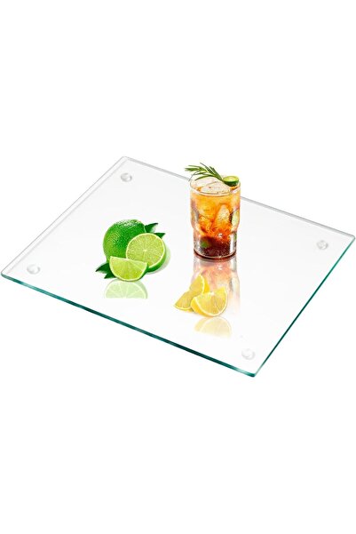 MODERN Tempered Glass Cutting Board, 16"x 12" Clear Glass Cutting Board for K...