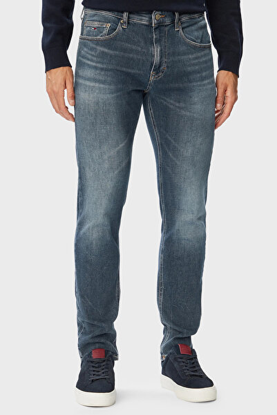 Tommy Jeans Pamuk Slim Fit Normal Bel Dar Paça Jean Erkek KOT PANTOLON DM0DM2...