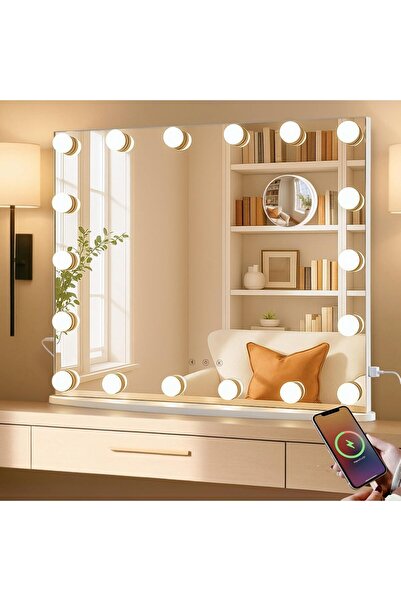 Generic LUXFURNI Vanity Mirror with Light, 60 x 52 cm Hollywood Makeup Mirror...