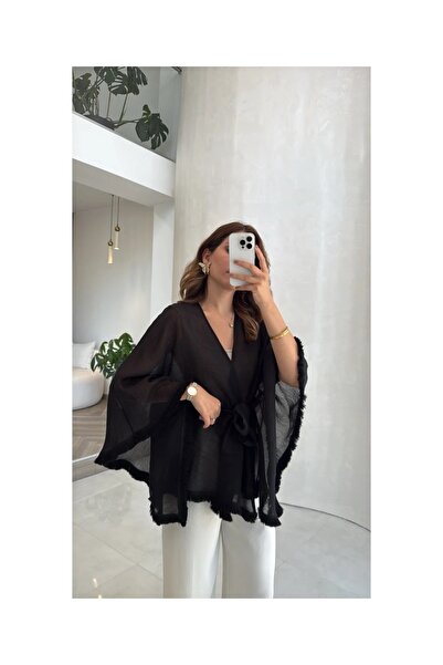 manana fashion Belted Tasseled Kimono