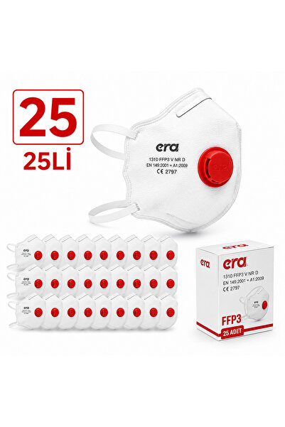 YANARLAR ERA 1310 Katlanır FFP3 Ventilli Solunum Koruyucu Toz Maskesi 25'li P...