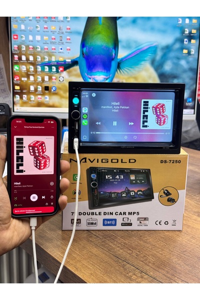 Navigold 7" UNIVERSAL DOUBLE DIN MULTİMEDYA – TÜM ARAÇLARA UYUMLU CARPLAY & ANDROID AUTO + GERİ GÖRÜŞ KAMERASI HEDİYELİ