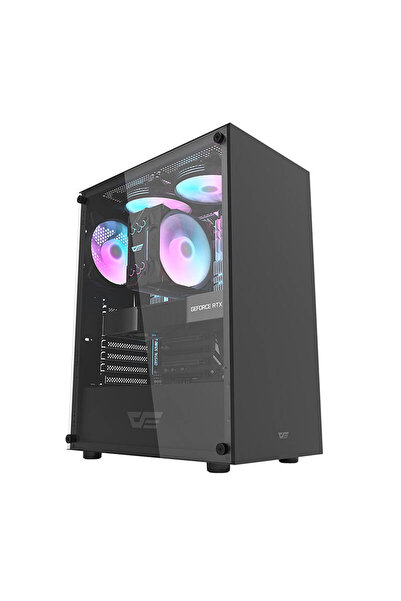 Dark Flash Carcasă PC Darkflash DK100 Mid-Tower, ATX/M-ATX/ITX, Negru, Panou ...