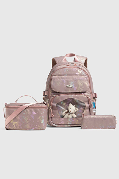 VEIBAG Celorina 3-Piece School Bag Set Orthopedic, Thermal Insulated Lunch Ba...
