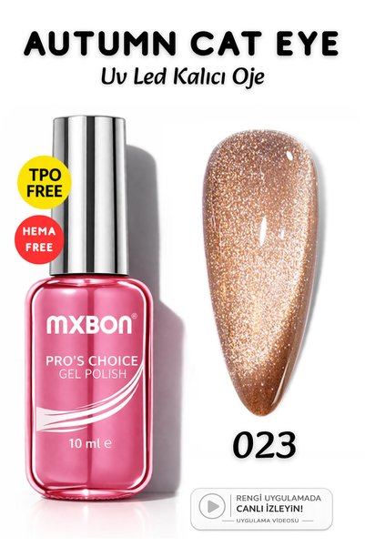 Mxbon Uv Led Kalıcı Oje 10 ml Hema & TPO Free Autumn Cat Eye - 023