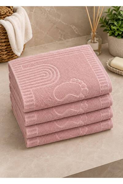 SHAL HOME 100% Cotton 4-Piece 50X70Cm Foot Towel Set