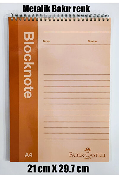 Faber Castell A4 Boy Blocknote 80 Sheets Lined Metallic Colors