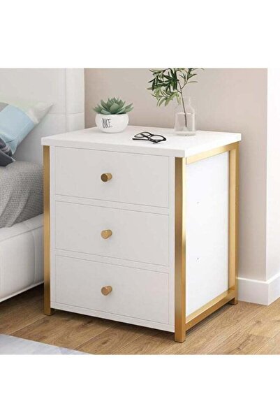 Generic Bedside Cabinet End Table Bedside Table Wooden Nightstand with 3 Draw...