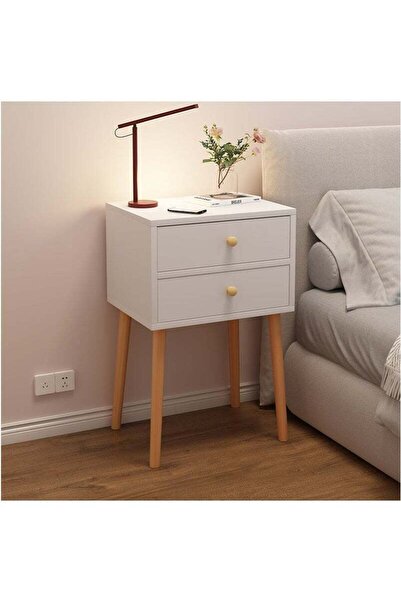 VUCATIN White Bedside Table, Modern Simple Wooden Nightstand, Bedroom Storage...