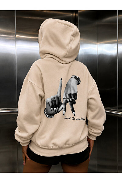 COMANCHERO Unisex Losangeles Back Printed Winter Hooded Sweatshirt