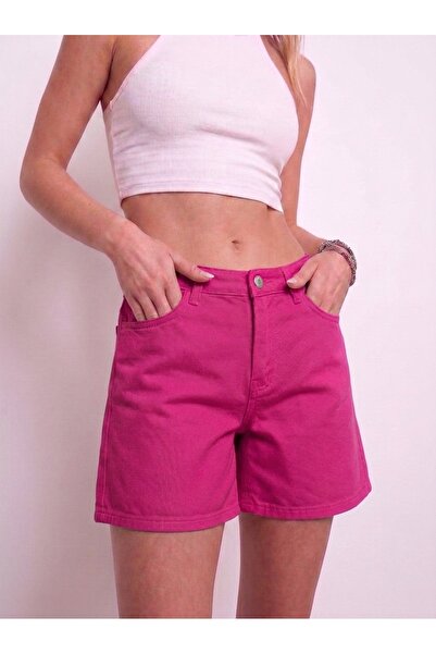REDZARRAM Mini Shorts Denim Wide Leg 100% Cotton Lycra-Free