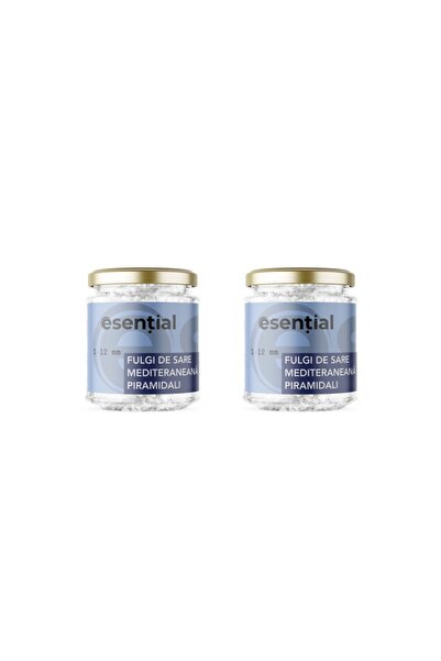 esential Pachet 2 x Fulgi de sare Mediteraneană piramidali 1 - 12 mm, 90g