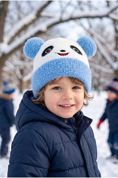Aware Time 1-4 Years Old Boy's Fleece Lined Beanie with Figure