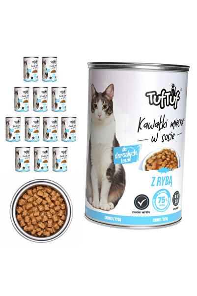 Tuf Tuf TufTuf hrană umedă completă pentru pisici cu pește, conservă 12x415g ...
