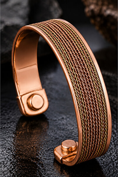 İyyaKee 100% Pure Copper Magnetic Bracelet Gold and Copper Color Multiple Twi...