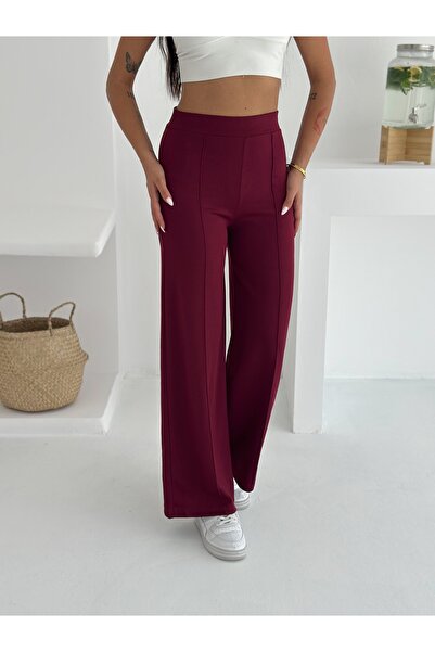OZD Active Women's Modal Wide Leg Striped High Waist Elastic Waist Lycra Pants