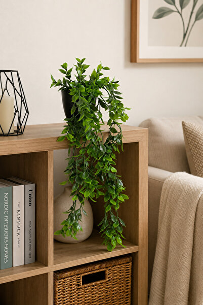 Binbirreyon Potted Ivy Artificial Flower 40cm with Green Leaves Me157