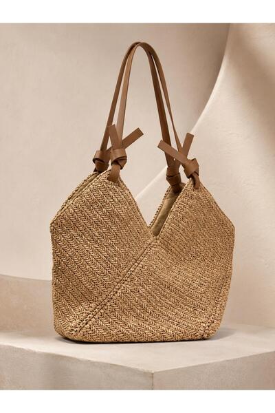 Luminos Butik Camel Wicker Bag 34X50X30 Cnt1114