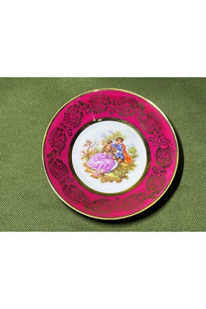 Fransız Limoges Limoges Porcelain Mini Decorative Plate - 10 cm in Diameter -...