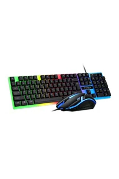 Gennext USB Wired Mechanical Keyboard and Mouse, Black
