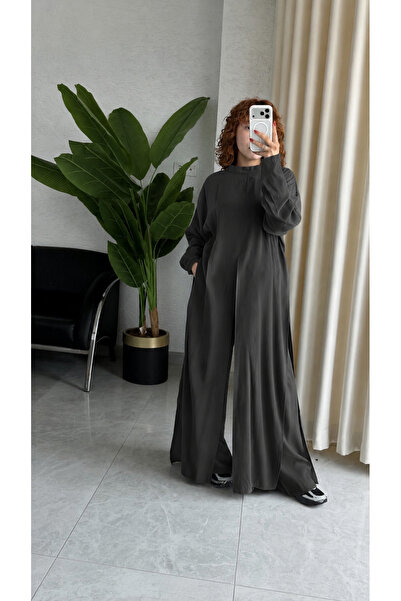 Bak'ap Premium Modal Slit Long Tunic - Elastic Waist Pants 2-Piece Set