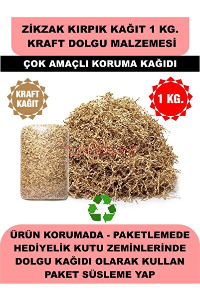 Uygun Kutu ve Ambalaj 1 Kg. Z Zigzag Kırpık Kağıt, Hediye Kutusu Süsleme Kağı...