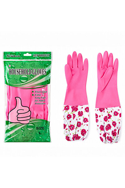 Marsilyan 10 Pieces Waterproof - Long Sleeved L Flower Pattern Silicone Glove...
