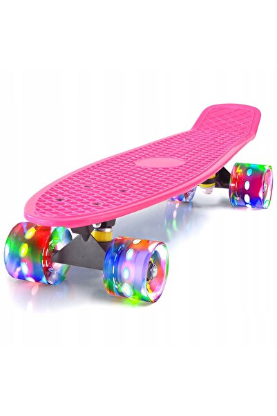 NO BRAND SKATEBOARD PENTRU COPII CU ROȚI LUMINOSĂ CU LED, 56CM, RGB, ROZ, CA ...