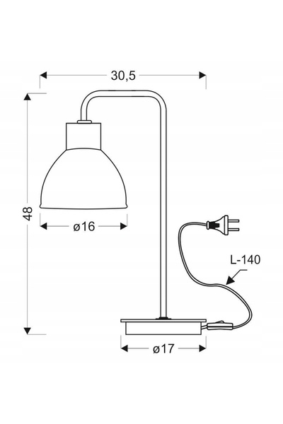 NO BRAND LAMPĂ DE SERTAR VARIO 1X60W E27 NEAGRĂ