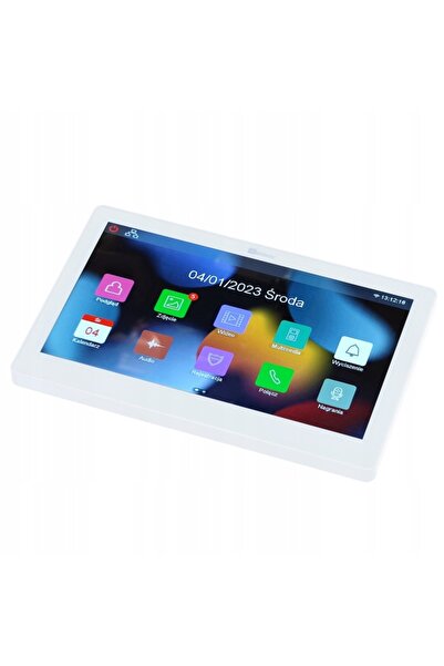 Genway Monitor videointerfon de 7 inch, cu 2 fire, Wi-Fi, alb, ecran tactil