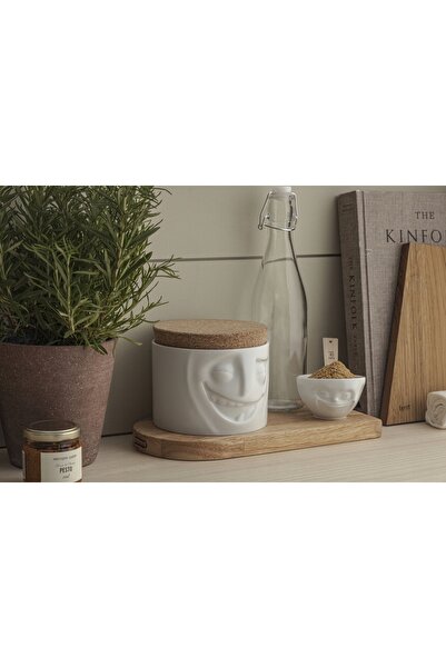 NO BRAND TASSEN Recipient de depozitare Borcan elegant Capac 3D Happy Cadou