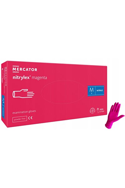 Mercator Medical Mănuși nitrilice MERCATOR NITRYLEX magenta mărime M 100 bucă...