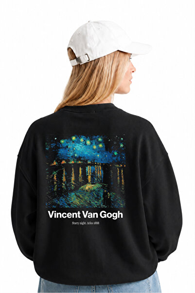 Grafftee Clothing Van Gogh Themed Art Design Printed Sweatshirt Oversize Fit ...