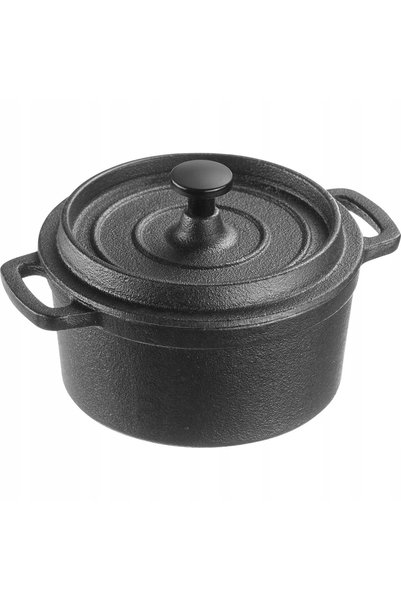 NO BRAND Oală din fontă cu capac Tapas + Friends, 250 ml