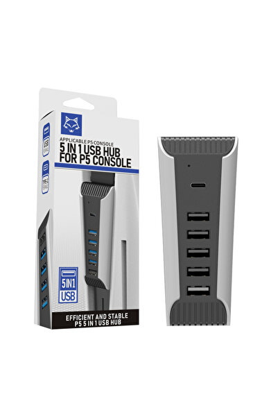 NO BRAND 5x porturi USB 2.0 + 1x port USB-C HUB SPLITTER pentru consola PS5 FAT