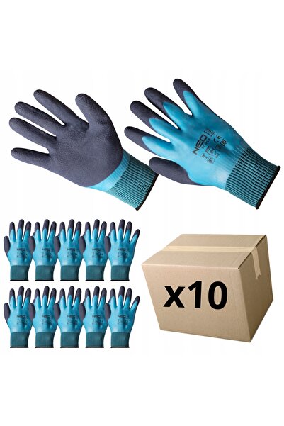 NEO Tools 10x Mănuși de grădină din poliester, acoperite cu latex, r. 11 STRO...