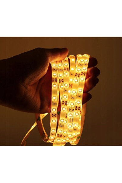 As Bandă LED de 18 W, lumină caldă 3000 K, cu telecomandă, set de 5 m, reglab...