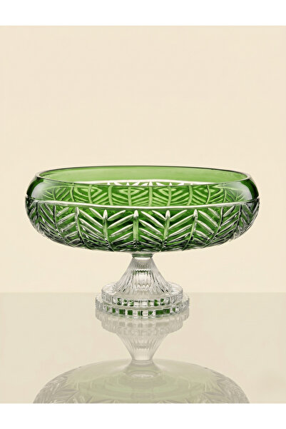 AKDEN STORE Crystal Cut Handcrafted Premium Glass Bowl - Presentation Bowl 28cm