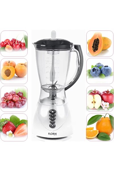 Floria BLENDER BLENDER CUPĂ ALBĂ 3 VITEZE + FUNGIE PULSE 1,5L 300W