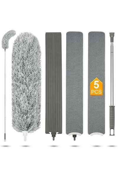 NO BRAND MOP TELESCOPIC 2 44M + 2 REZERVE DIN MICROFIBRĂ PENTRU TAVANE