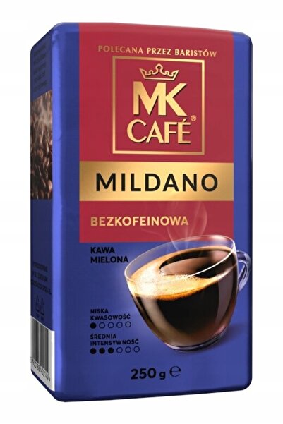 NO BRAND Cafea măcinată decofeinizată MK Cafe Mildano 3 x 250 g, cu aciditate...