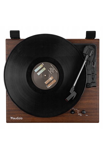 NO BRAND Gramofon Audizio cu intrare/ieșire Bluetooth, lemn închis la culoare
