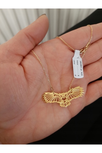 NO BRAND Colier de aur ORIGAMI SOWA CELEBRYTKA argint 925