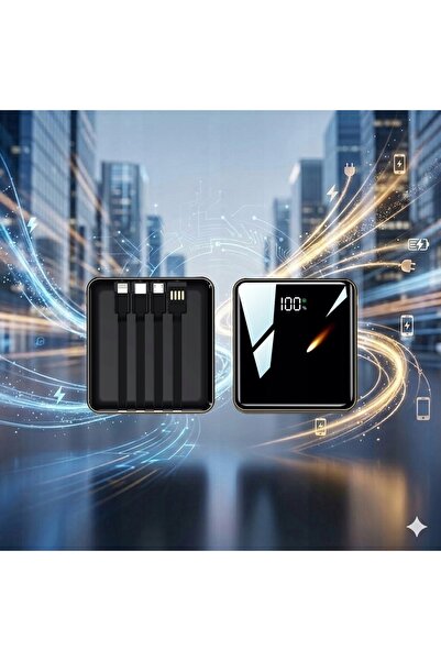 NO BRAND Powerbank 20000mAh VOPTIX DX352 cu 4 cabluri integrate, ecran LCD, U...