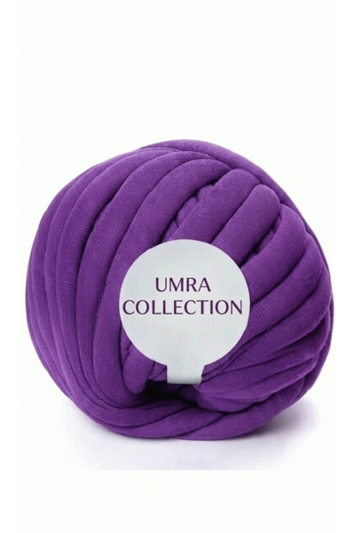 -Marshmallow İp-Renk-Mor-2.50cm/500grm-Elde Örgü İpi-Çanta İpi-Hobi İpi-Düğüm Yastık İpi-05